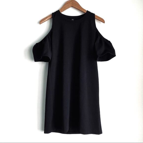 Design Lab by Lord and Taylor cold shoulder style dress ruffle sleeves - Picture 1 of 10